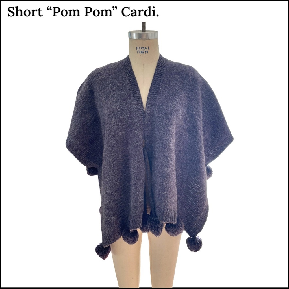 Pretty Angel Charcoal Pom Pom Cardigan